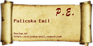 Palicska Emil névjegykártya