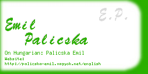 emil palicska business card
